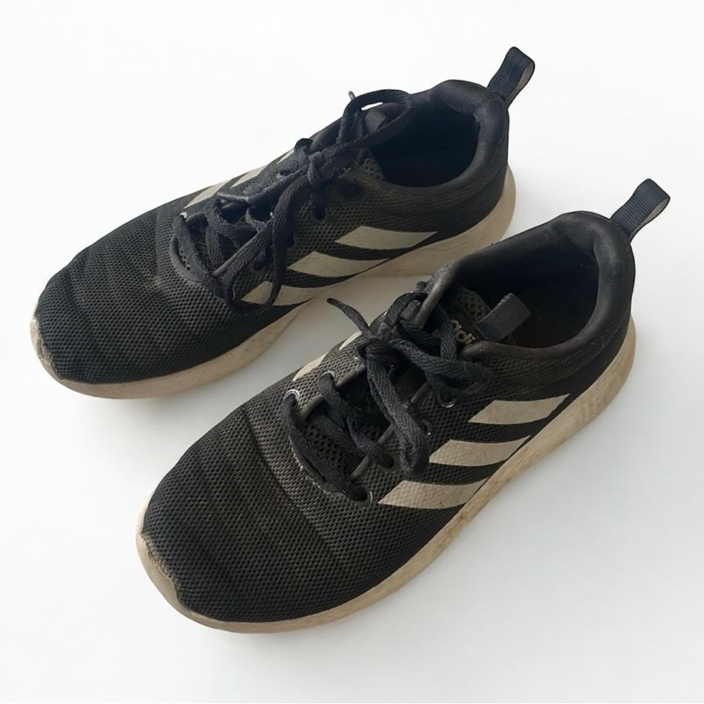 Adidas black and white sneakers size 4.5